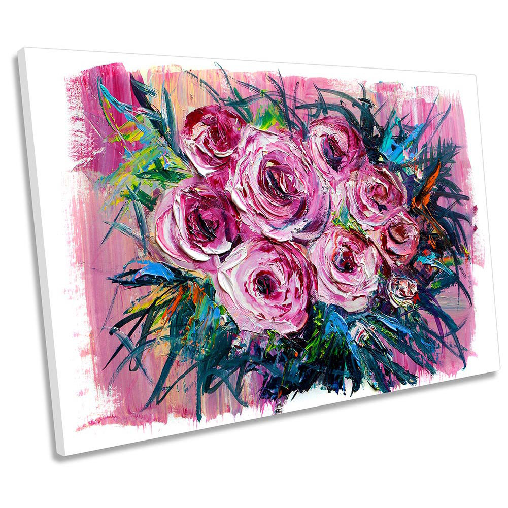 Mercer41 Pink Floral Flowers Repro CANVAS WALL ARTWORK Print Art ...