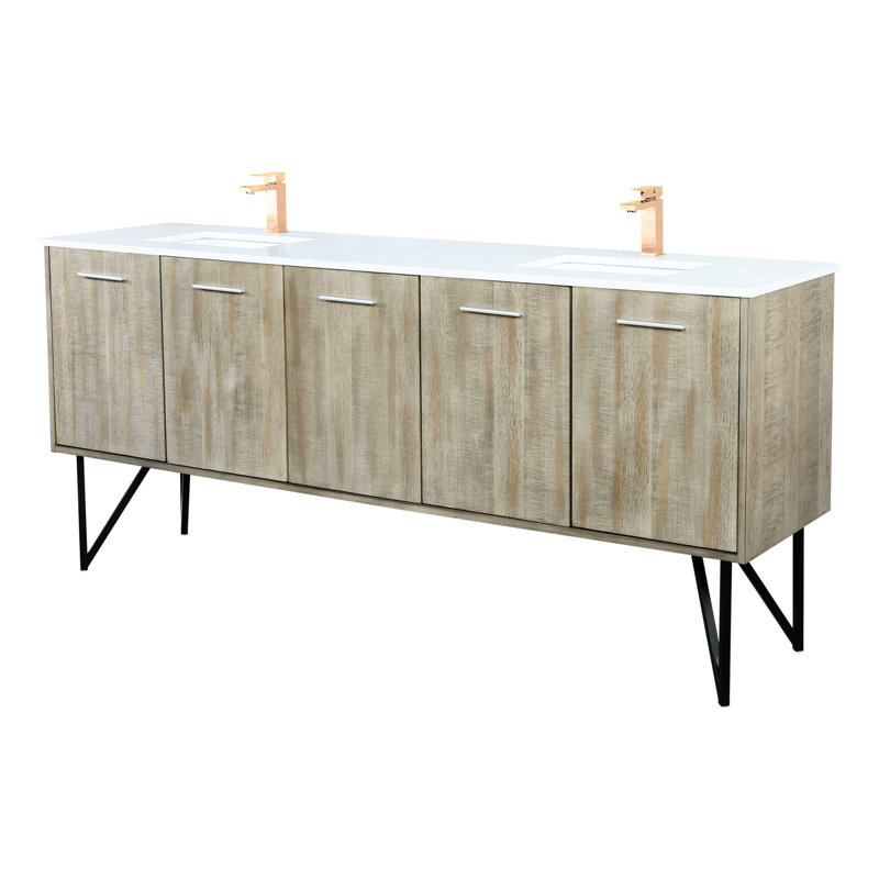 Meuble-lavabo double l 80 po x P 20 po Rustic 20 options de comptoir, 80"