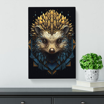 Hedgehog Geometric - Wrapped Canvas