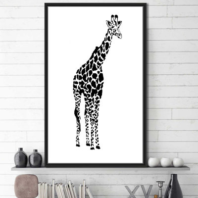 «Giraffe», reproduction d'aquarelle sur toile