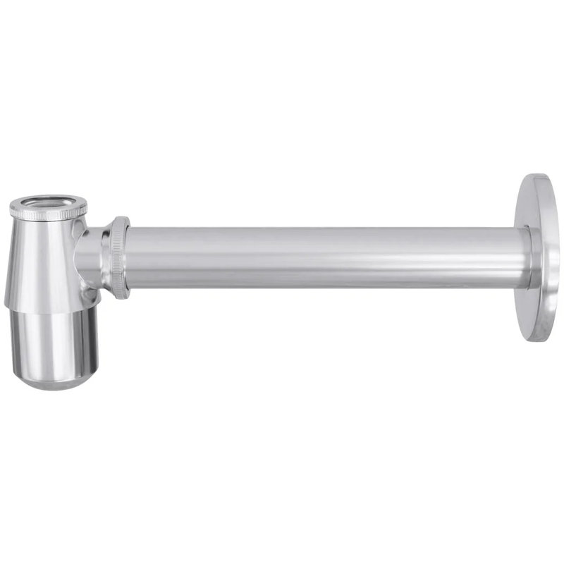Solid Brass Bottle Trap in Chrome, Brushed Nickel