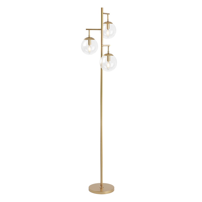 Alaycia 68.9'' Gold Tree Floor Lamp, Clear