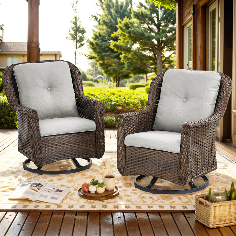Fauteuils coulissants avec coussins Red Barrel Studio®, Beige