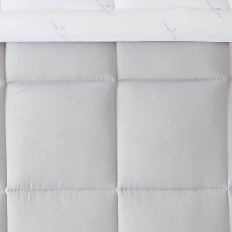 Édredon London Fog Seersucker Dot, Gris / blanc, Grand édredon
