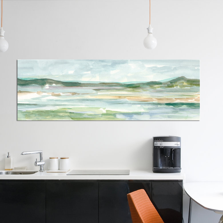 « panoramique seascape ii », reproduction d’impression sur toile tendue, H 12 po x l 36 po x P 1,5 po, Toile tendue