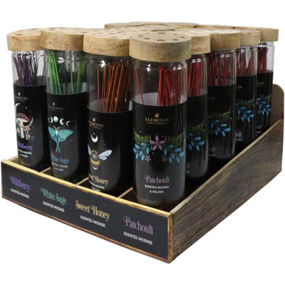 Ensemble de 20 bâtons d'encens parfumés foncé avec porte-bois