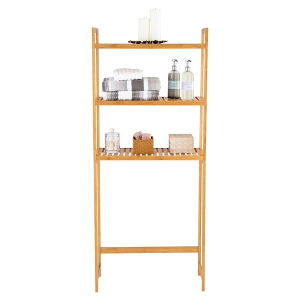 Ebern Designs Caitlan Solid Wood Freestanding Bathroom Shelves & Reviews