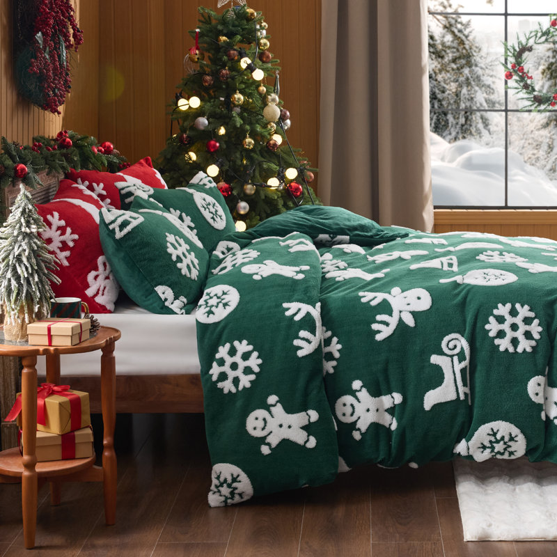 Ensemble de housse de couette de literie Fluffy Christmas