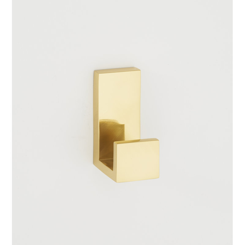 Linear Single Robe Hook, Polished Brass