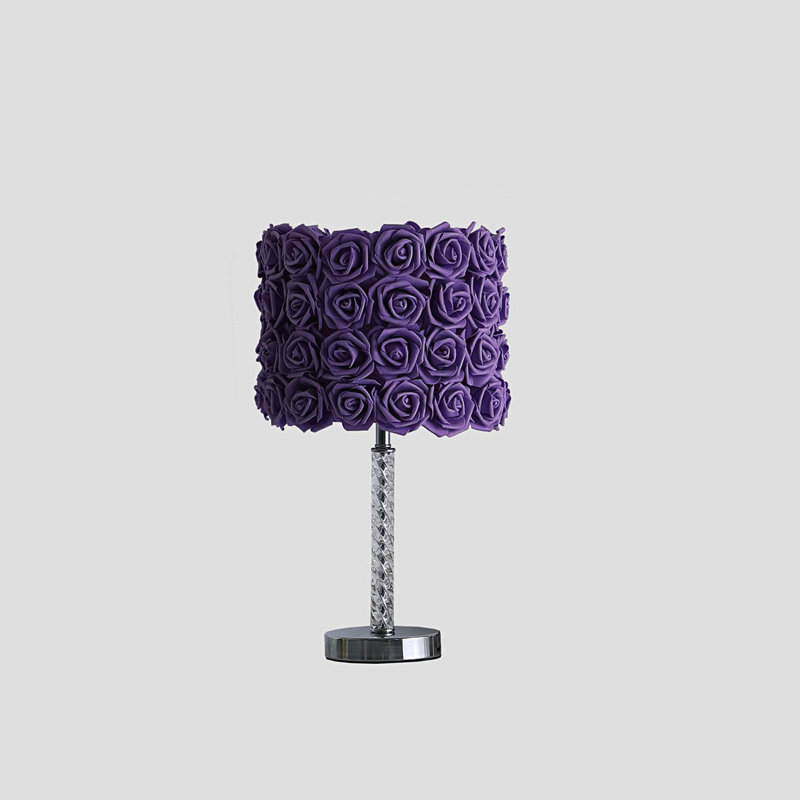 Lampe de table 18,25 po en acrylique / métal Bloom, Mauve