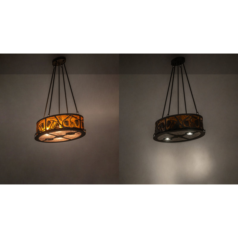 26" Long Pinecone Oblong Inverted Pendant