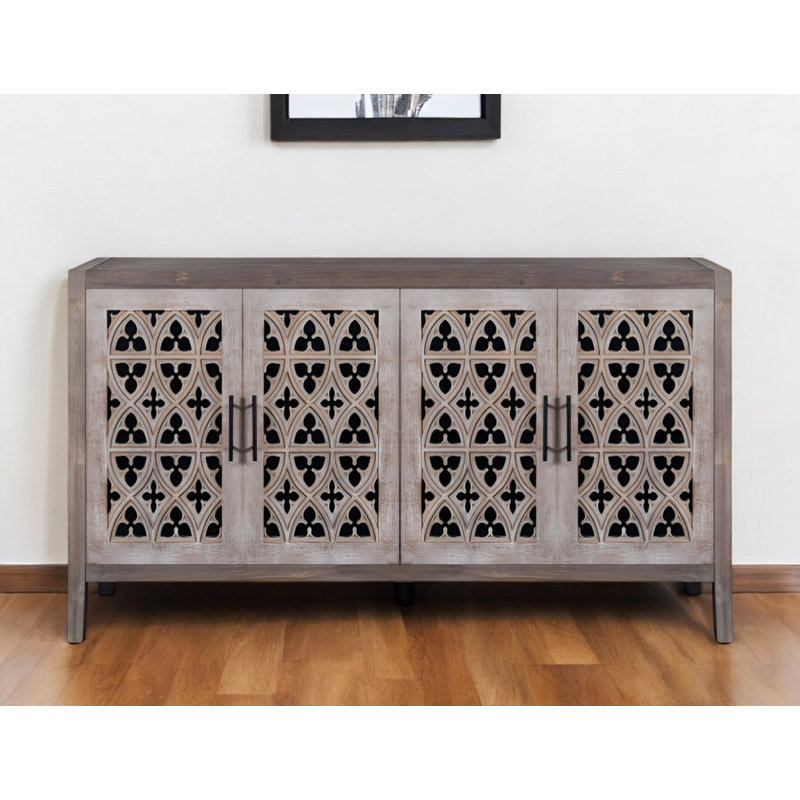 Buffet 63 po à volutes 63 po avec quatre portes