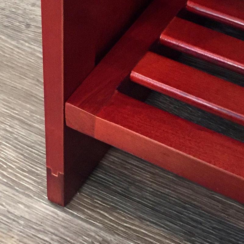 Solid Wood Shoe Storage Rack, Red