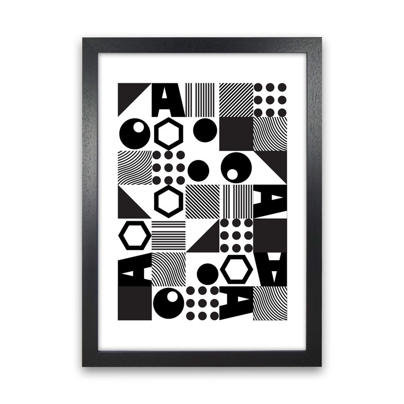 Geometric II - Print, 59.4cm H x 42cm W x 3cm D, Black Framed