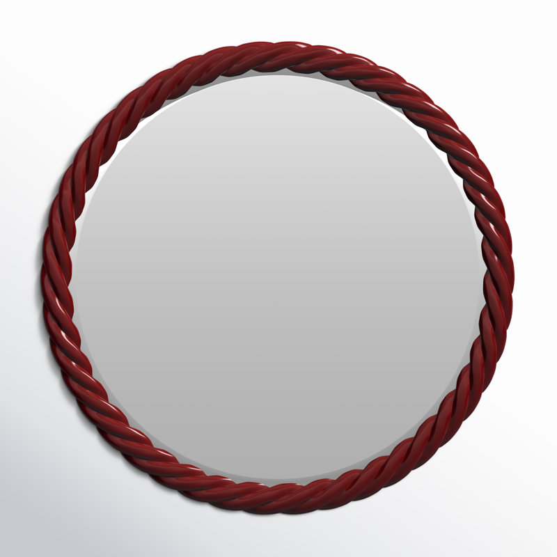 Mara Round Mirror, Burgundy