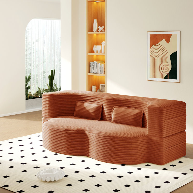 Canapé-lit moderne avec 2 coussins, canapé-lit convertible en mousse pour le salon, H 30 po x l 78 po x P 39,8 po