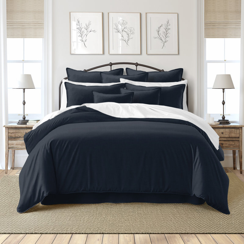 Ensemble d'édredon 8 pièces Elsie, California King Comforter + 7 Additional Pieces, True Navy