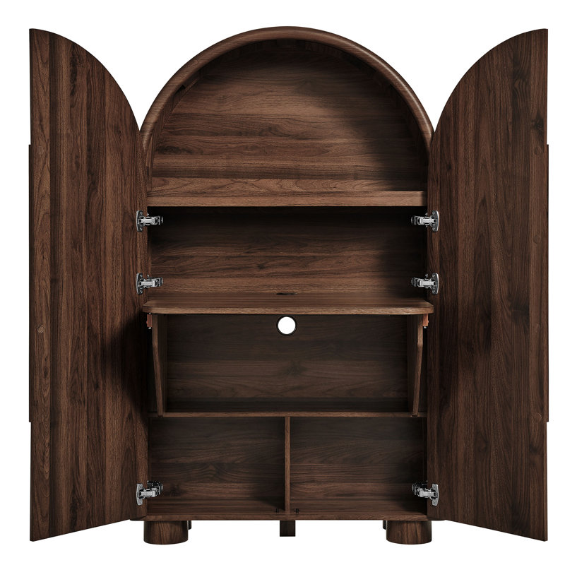 Armoire de bureau pliante en noyer Bellamy, Noyer