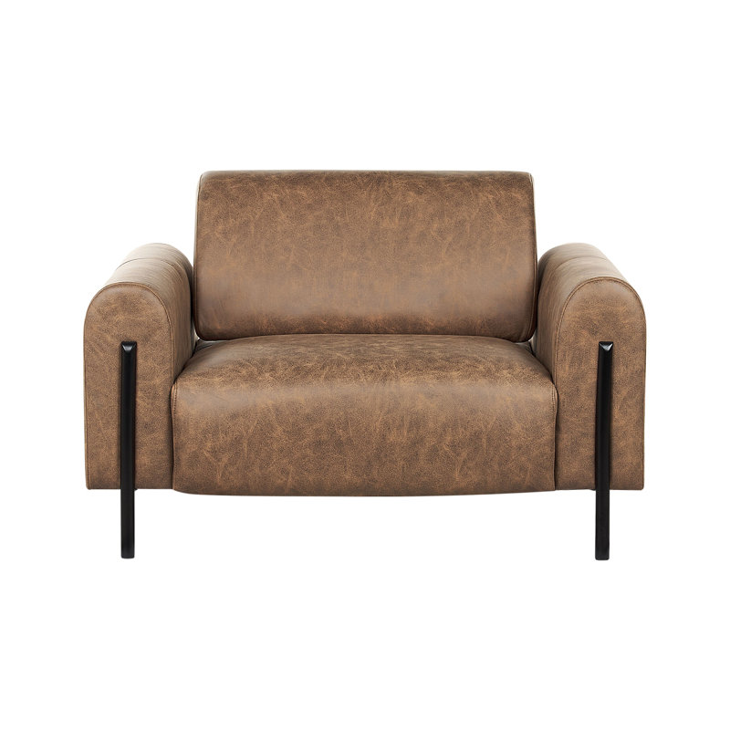 Danery Faux Leather Armchair, Brown