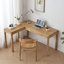 Bureau rectangulaire brun en bois massif avec 2 tiroirs-89521068-89521069