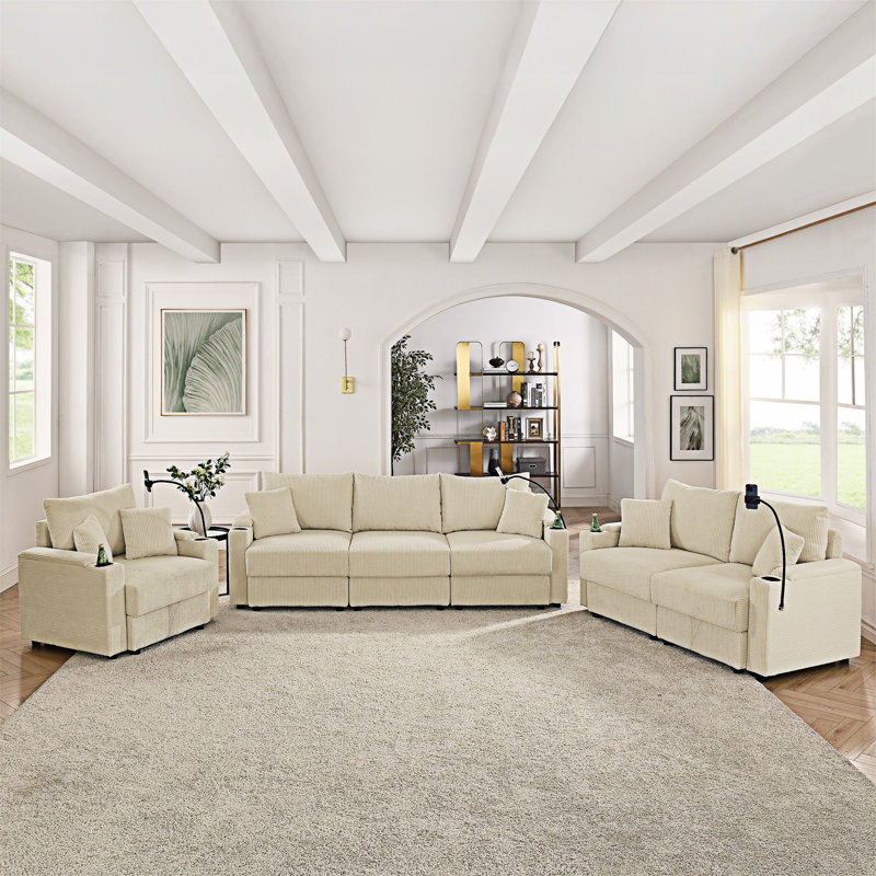 Upholstered Sofa Set