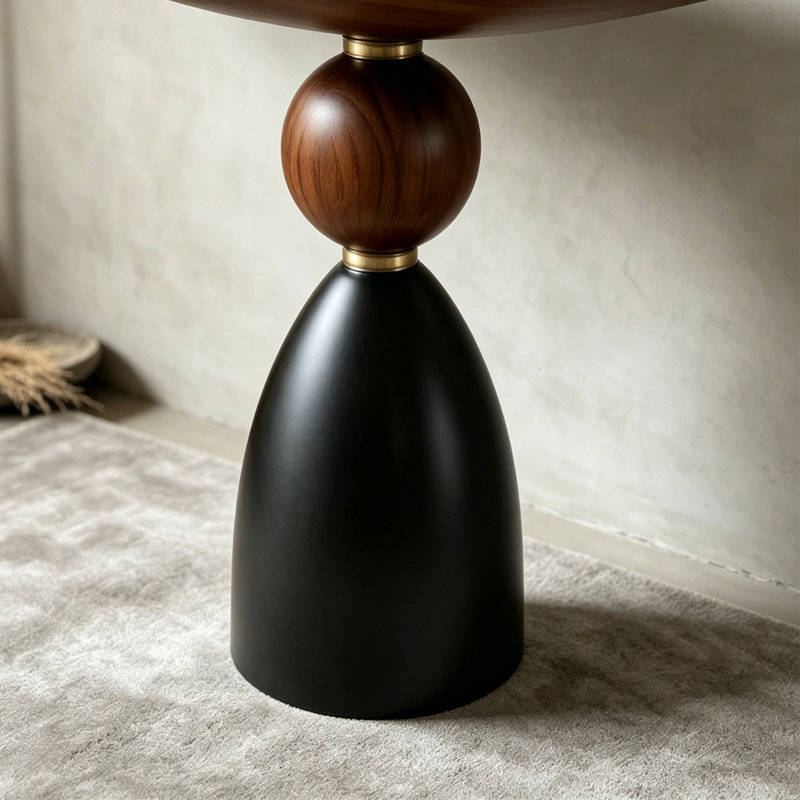 Console simple en bois massif semi-circulaire