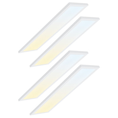 120v 1x4 Ft Led Flat Panel Flush Mount Light, 5000k Daylight