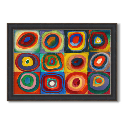 Color Study: Squares with Concentric Circles, 1913-Wassily Kandinsky-Custom Framed Canvas
