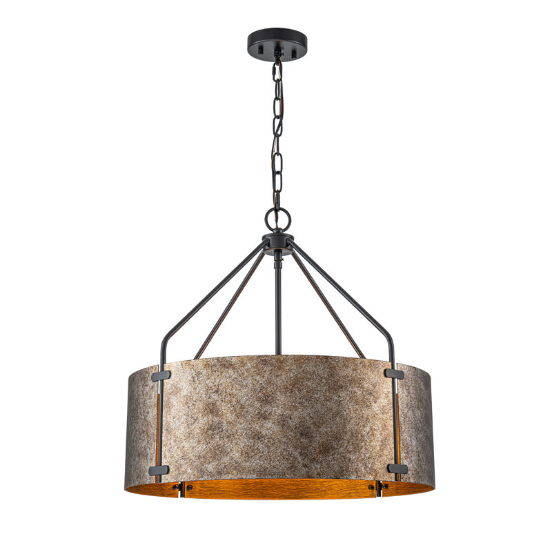 Laliyah 4 - Light Dimmable Drum Chandelier, Antique Bronze