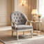 Fauteuil d'appoint rembourré en tissu gris