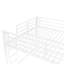 Grand lit mezzanine en métal blanc avec garde-corps, échelles doubles et un meuble facile à assembler pour la chambre à coucher