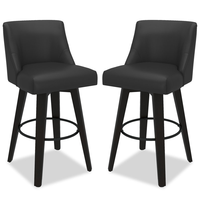 Tabourets de bar et de comptoir Loriell avec structure en bois massif, Tabouret de bar (siège d'une hauteur de 30 po), 2
