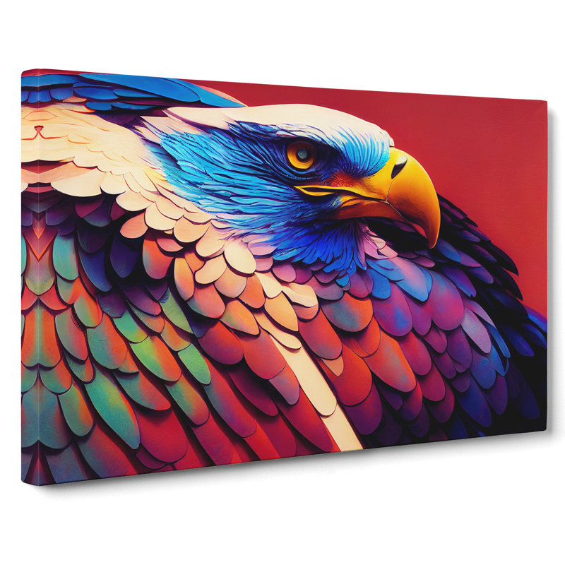 Colourful Eagle Bird Vol.3 - Wrapped Canvas, 35cm H x 50cm W x 3cm D