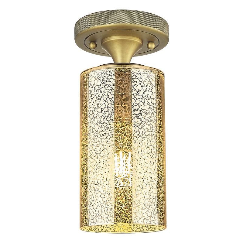 Plafonnier encastré 1 lumière Crown Point, Laiton brossé, H 7,13 po x l 3,88 po x P 3,88 po, Mercure