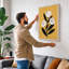 Triple Stem in Gold Botanical 1 Piece Wrapped Canvas Wall Art-2114341926-2114341980