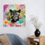 Tropical Panther Blooms Colorful Contemporary Animal Flower Wall Art Print 1 Piece Wrapped Canvas Wall Art-1083767492