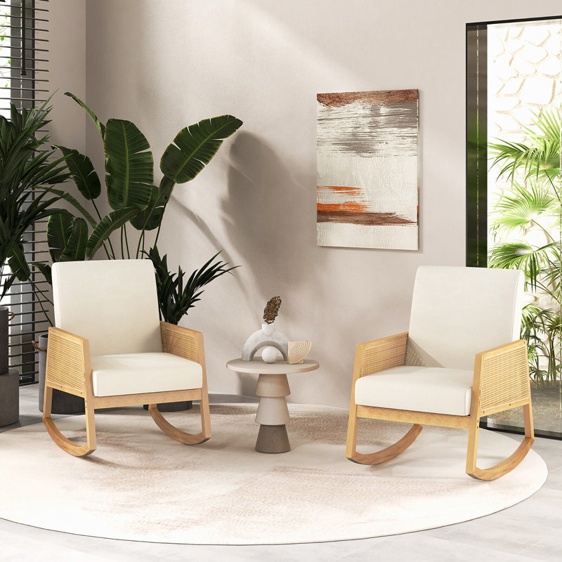 Chaise berçante en bois massif Cappella