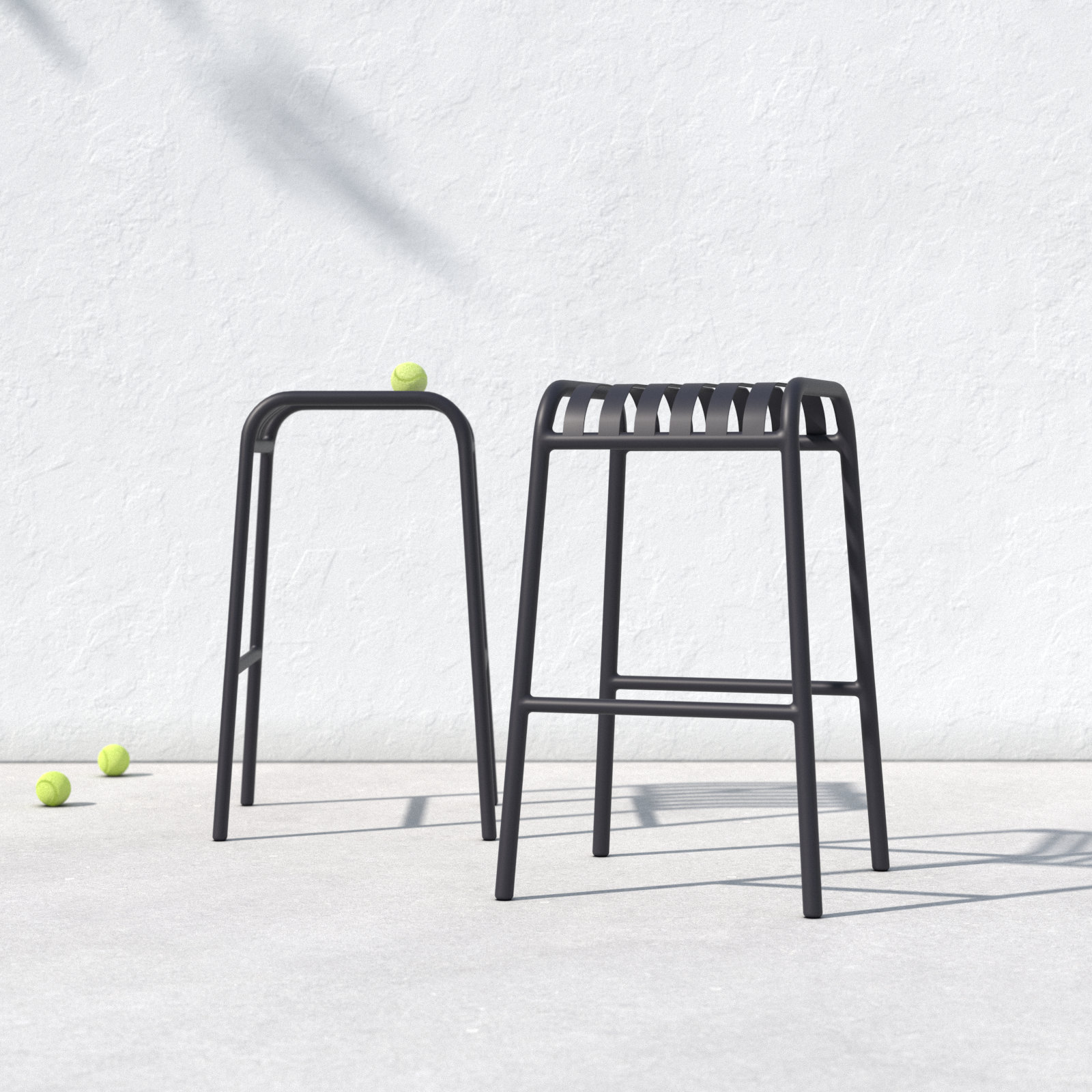Abra 29.7'' Backless Outdoor Bar Stool, Black
