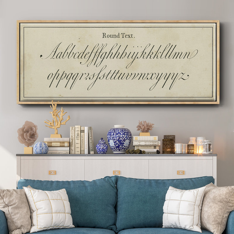 Manuscript Sampler II- Framed Canvas