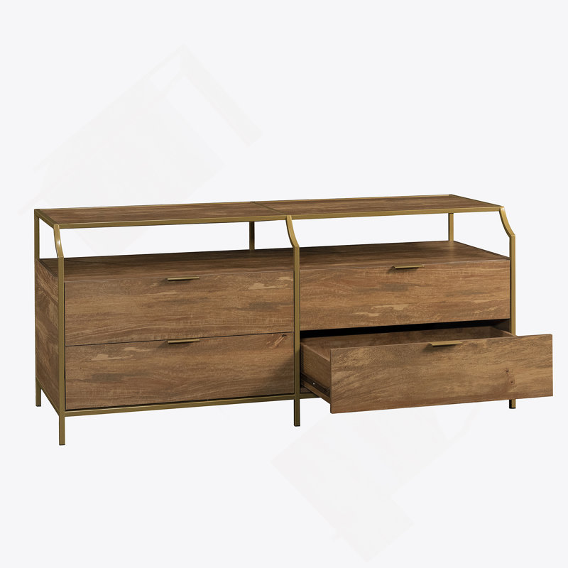 Commode avec tablette ouverte et quatre tiroirs
