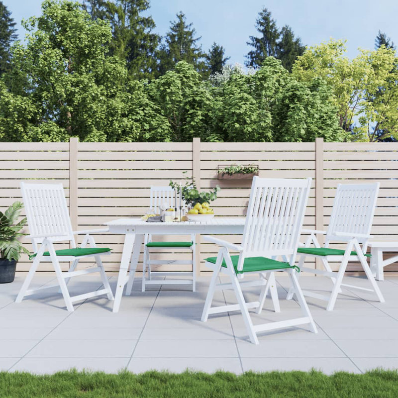 Ensemble de 4 coussins de chaise de jardin en polyester 100% polyester Oxford, H 19,7 po x l 19,7 po x P 1,2 po, Vert