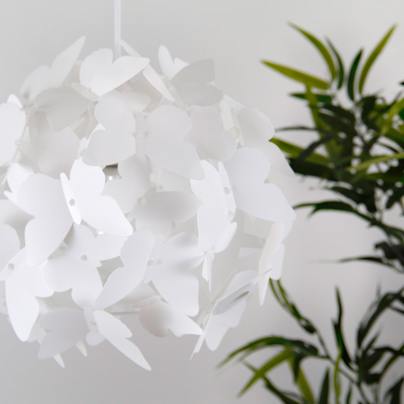 26.5cm H Plastic Round Pendant Shade ( Screw On ), White