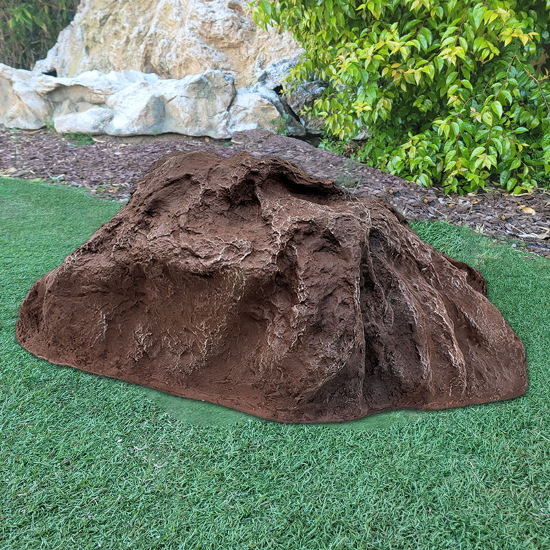 River Brown Fiberglass Artificial Boulder Rock Cover, 16"