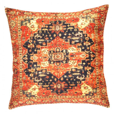 Coussin traditionnel en velours 20 po x 20 po Calligraphy