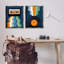«Retro Music with Stripes», ensemble de 2 toiles flottantes encadrées par Laura Marr-650943409-650943408