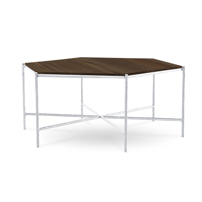 Table basse Athena, Selle, Érable, Argent brossé