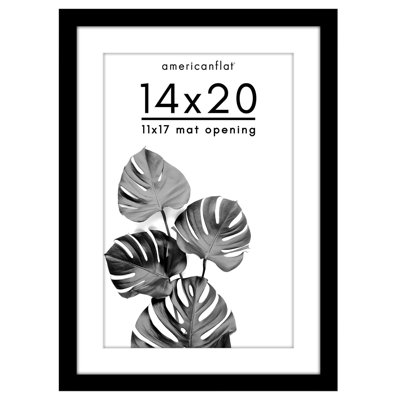 Poster Frame - Wooden Picture Frame with Mat and Plexiglass Cover