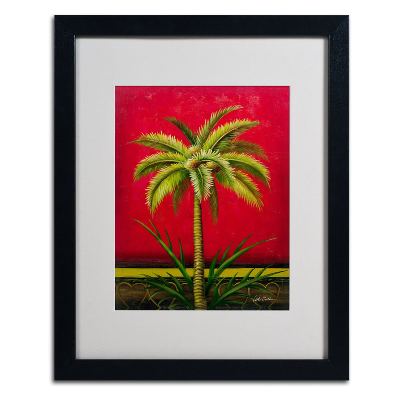« tropical palm i », impression sur toile encadrée, H 20 po x l 16 po x P 0,5 po, Noir