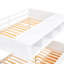 Lit simple superposé au dessus d'un lit double avec tablettes, escalier de rangement et 2 tiroirs - blanc 2 escaliers-1155856675