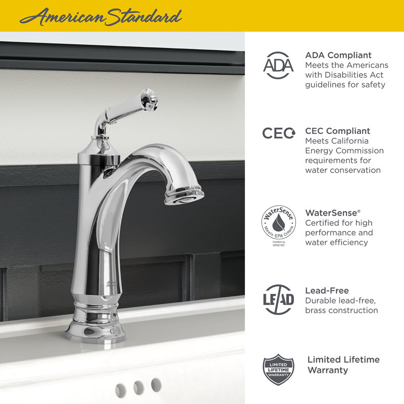 Delancey Bathroom Faucet, Polished Nickel, Without Hot/Cold Indicator